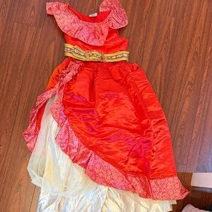 Disney Parks Elena Kids Red and Gold Costume Dress